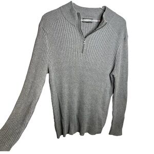 Express Men Half Zip Collared Ribbed Sweater